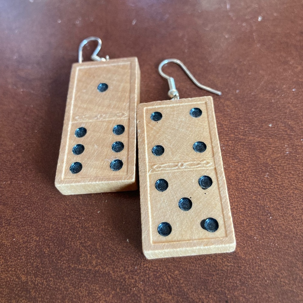 Wood Domino Earrings